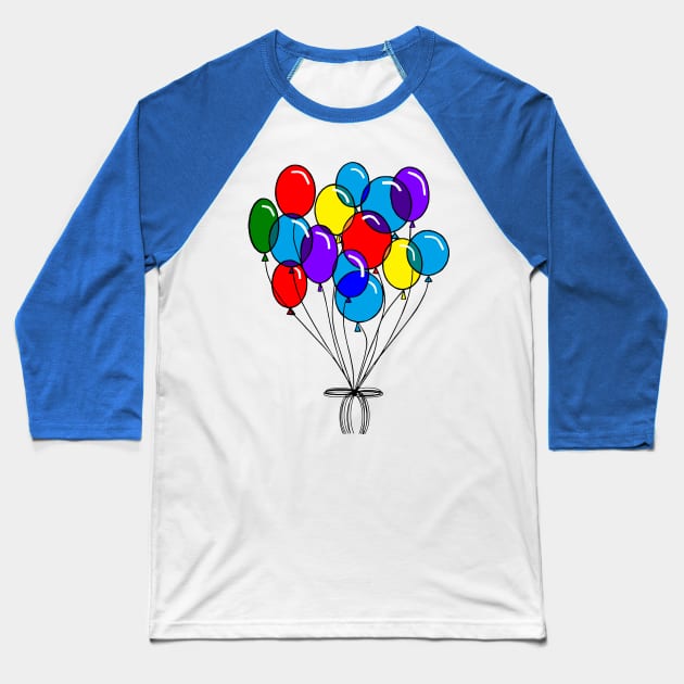 Many Colored Balloons Baseball T-Shirt by YudyisJudy